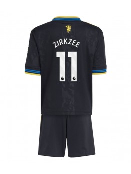 Detské Futbalové oblečenie Manchester United Joshua Zirkzee #11 2025-26 Krátky Rukáv - Tretina (+ trenírky)